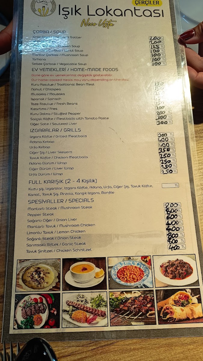 Menu Işık Lokantası Çerçiler-7